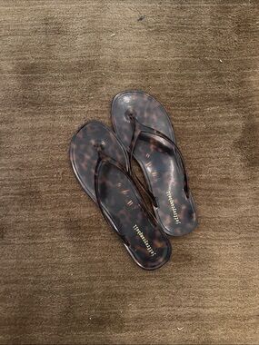 Free People Tortoiseshell Brown Jelly Flip Flop Sandals